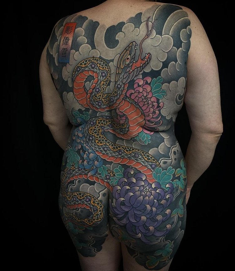 Japanese Backpiece Tattoos for Women